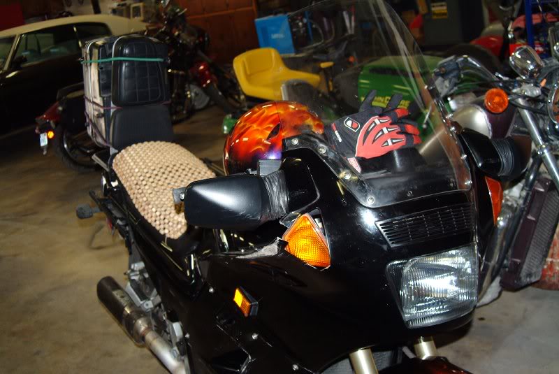 Post wreck photo back at Hub's shop