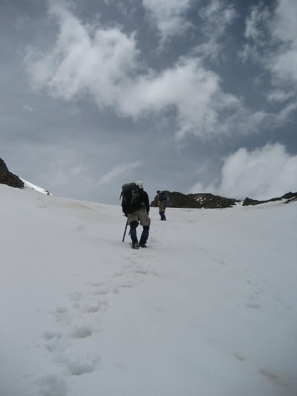John and Adam heading up Powell's south slopes