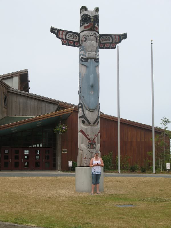 Erika in front of Quileute School