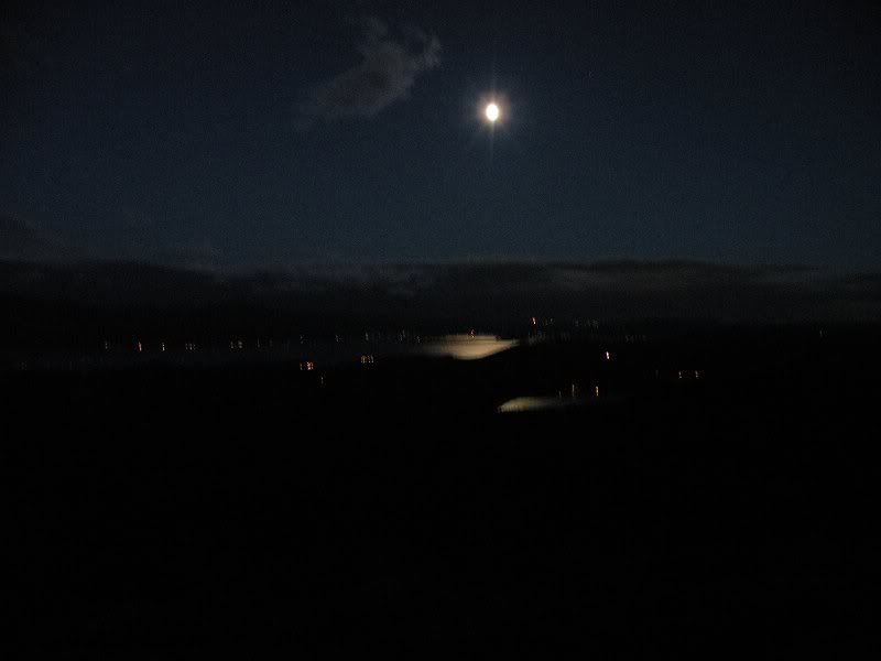 moon reflection on Lake George