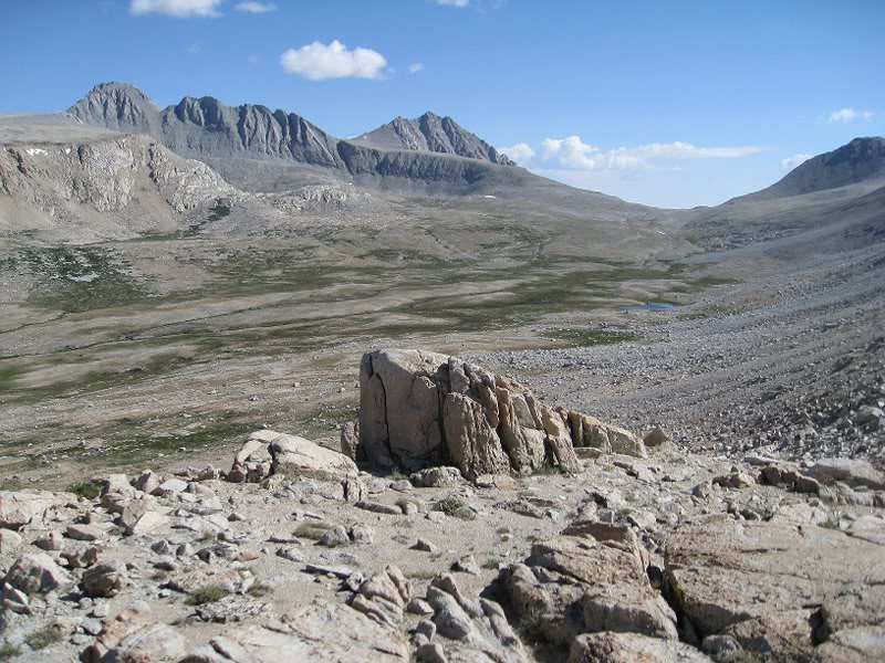 View towards Shepards Pass from Wright Lakes Pass