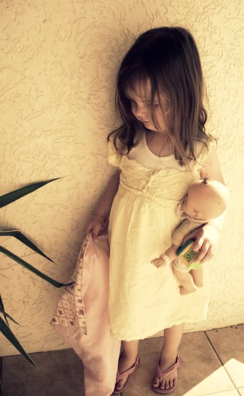 Jovi in her refashioned yellow dress