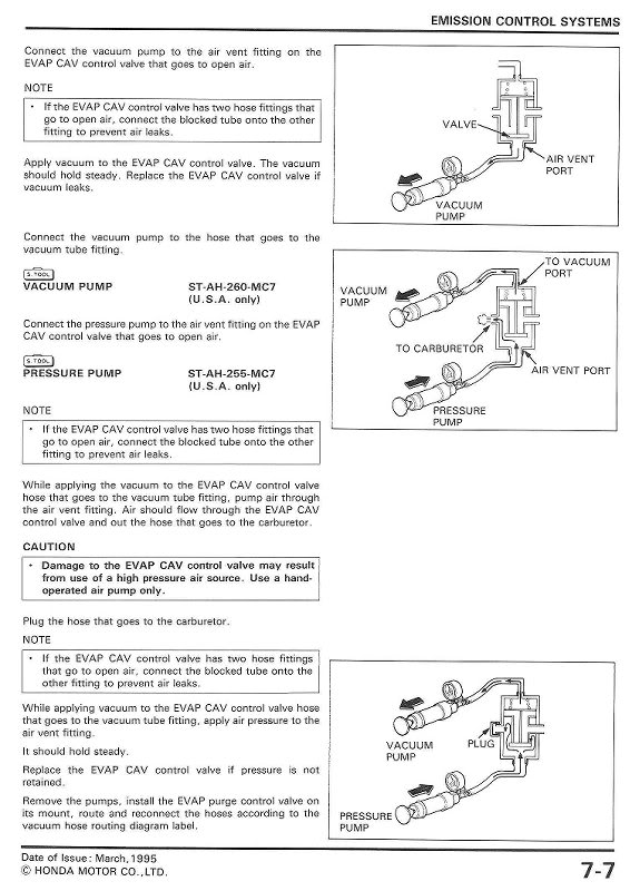 EVAP Control System Checks 3