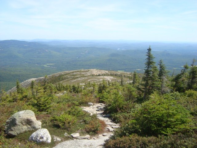 Looking back down at the first hump