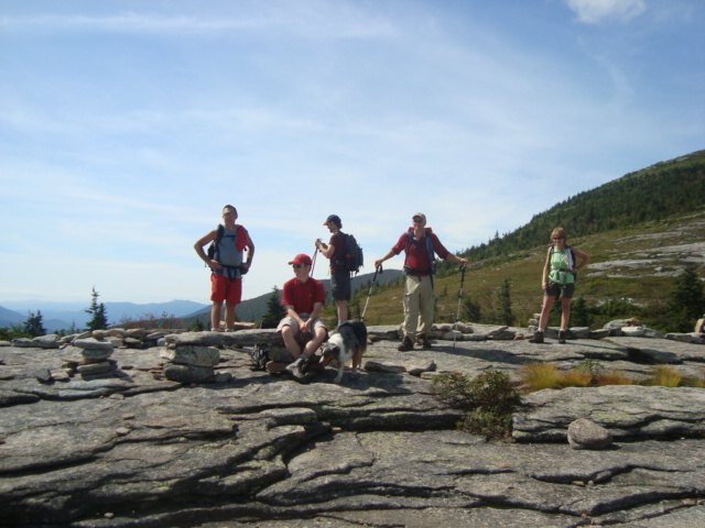 Stopping at the bench below South Baldface: Bob, rocket...