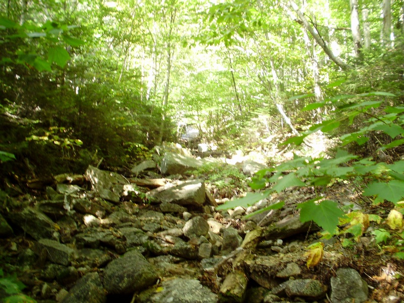 Dry stream bed to start