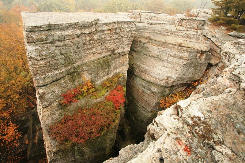 hanging garden on cliff wall 1 (with falling snow)