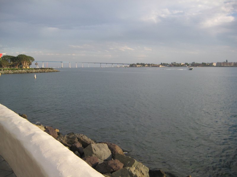 View of Coronado Bridge as we walked through Seaport Vi...