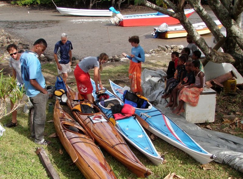 Packing the boats in the morning.
