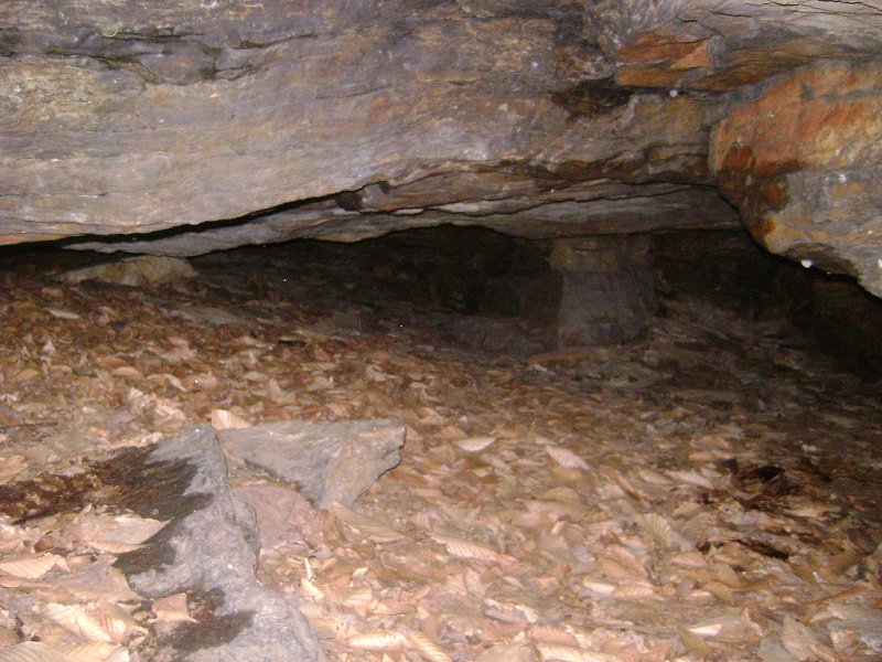 Cave on the east side of Sykes Mnt. gully