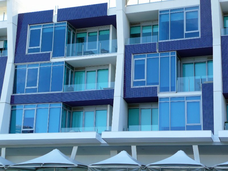 Blue windows at Docklands