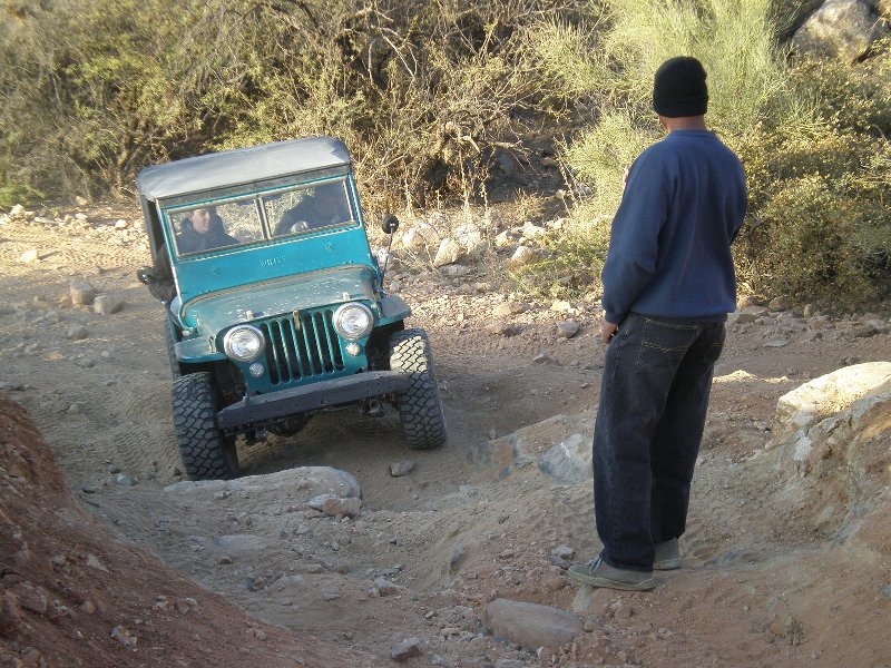 The flattie starts on its first obstacle.