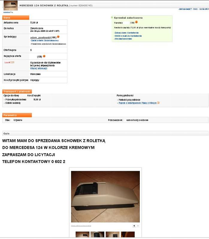 aukcja allegro schowek