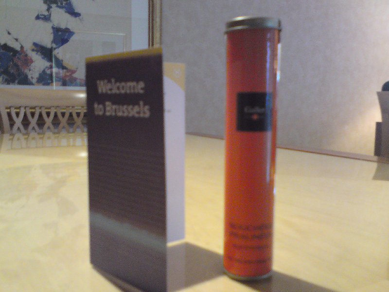 Sheraton Brussels, welcome card & Belgian chocolates!