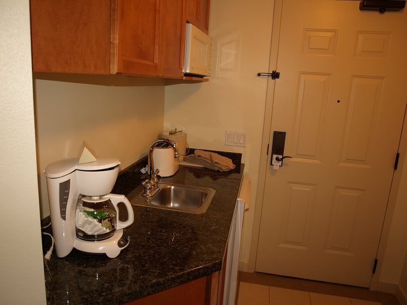 Studio side kitchenette... came with Microwave, coffee ...