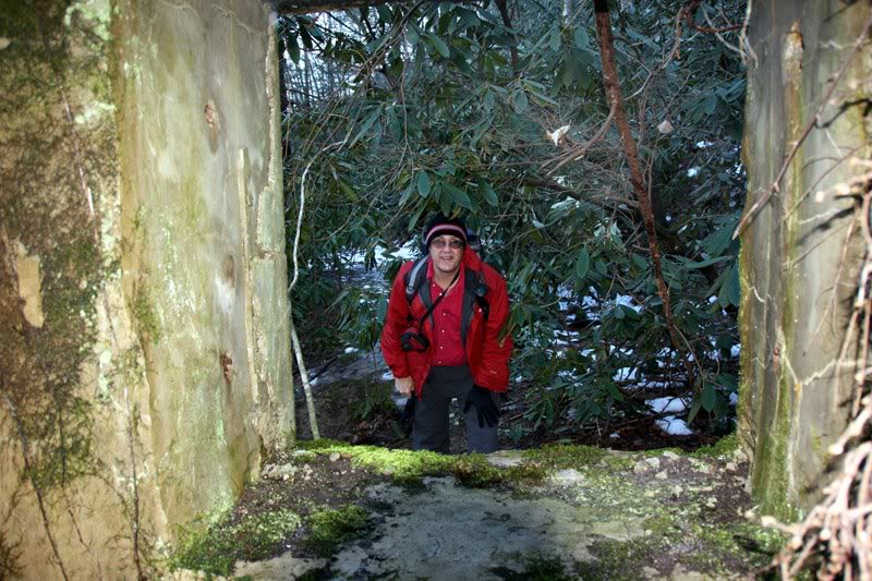 Bob checking out the ruins of an old Hydro Electric Fac...