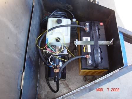 Home built dump trailer pump & battery