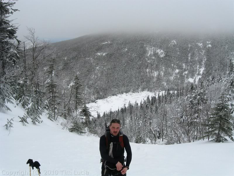 Justin, looking back down to the river