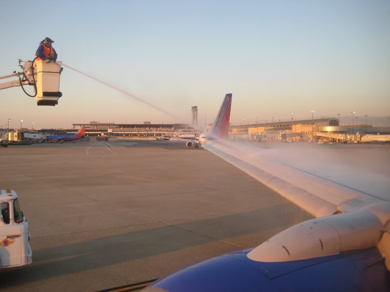 De-icing the plane!