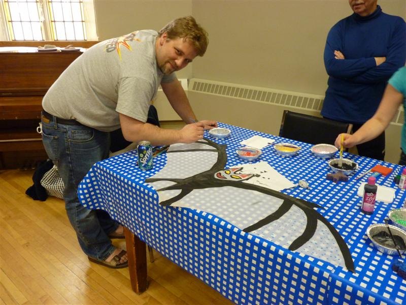 Adrian Pierorazi paints his bat