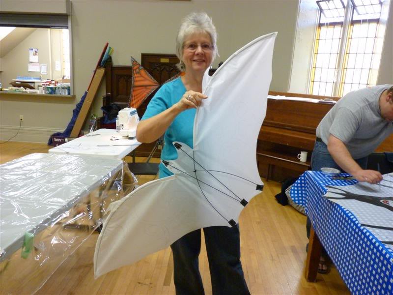 Phyllis Goodfellow Is finished her sewing and framing