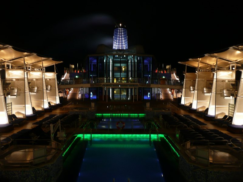 Solstice Pool Deck at Night