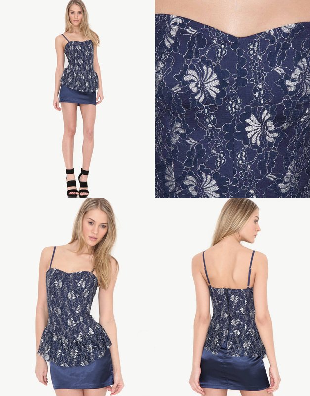 TFNC Blue Peplum Dress