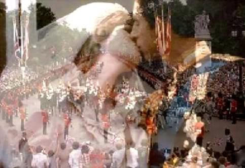 The Prince & Princess Of Wales on the balcony of Buckin...
