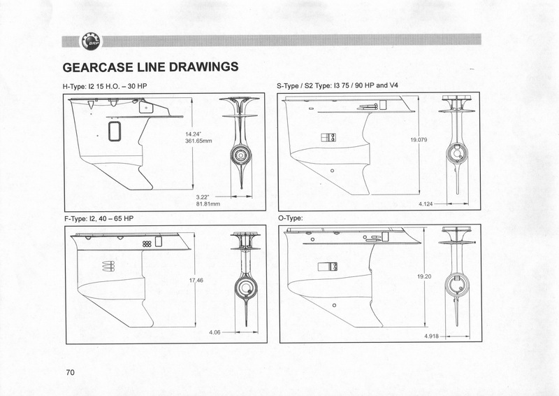 2010 - EVINRUDE E-Tec External Gearcase's Specification...