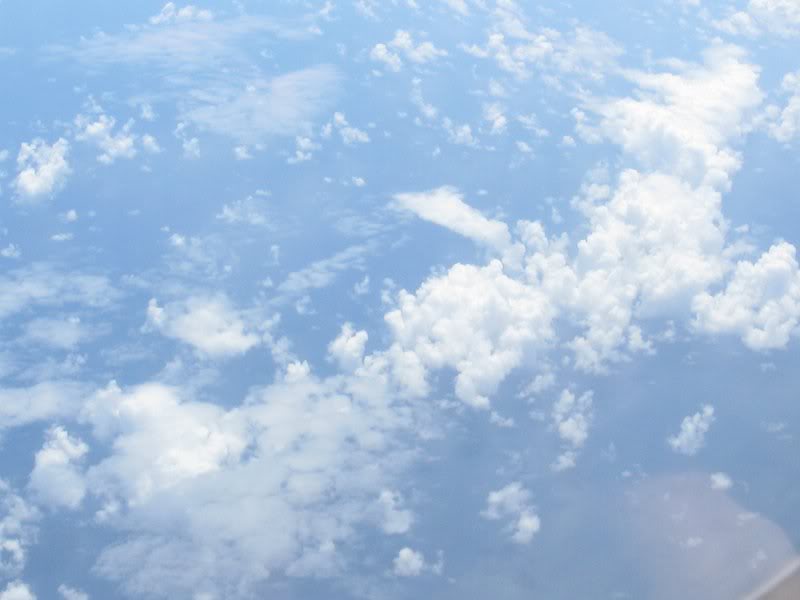 Flying above the clouds.