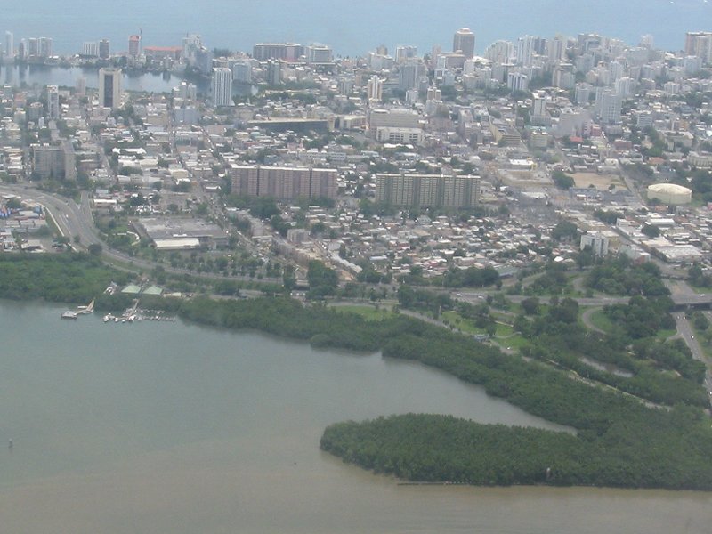 San Juan from airplane
