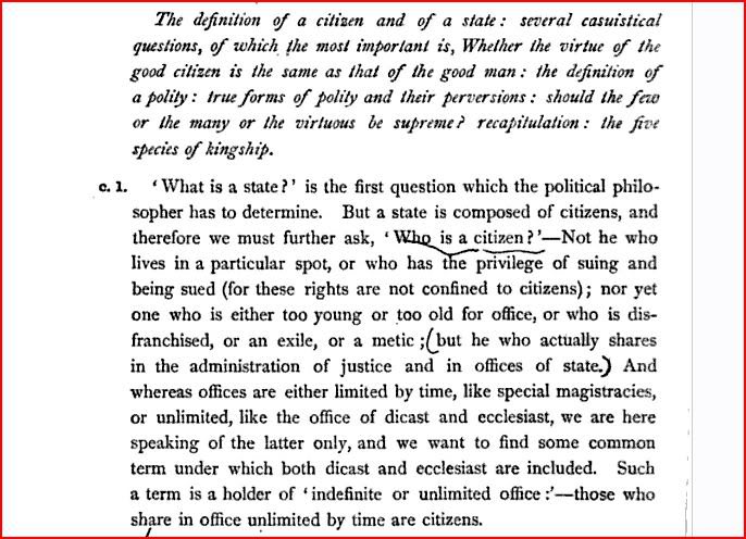 Aristotle who are the citizens of a state