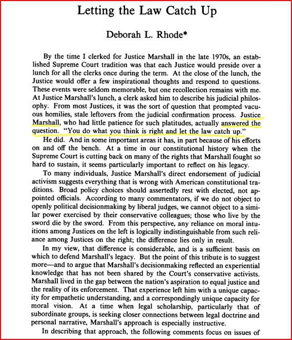 judicial activism Justice Marshall