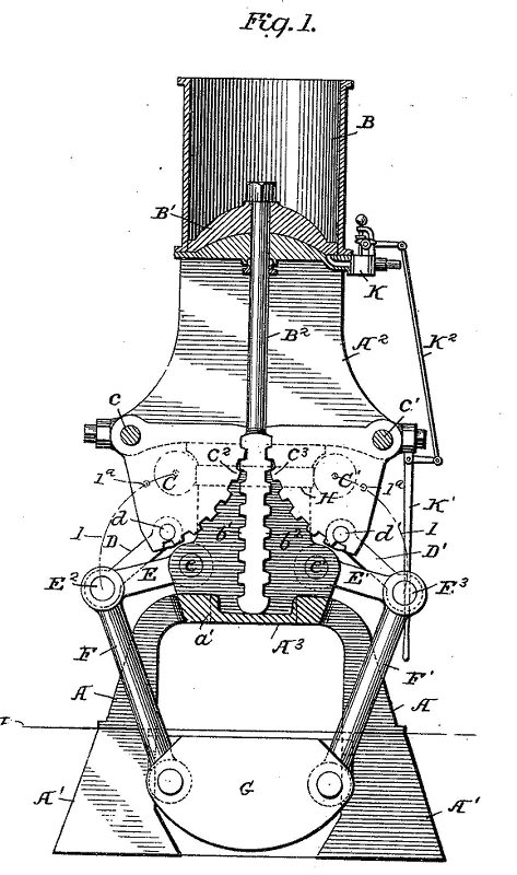 Post-1901 Webb steam cotton compress, down position