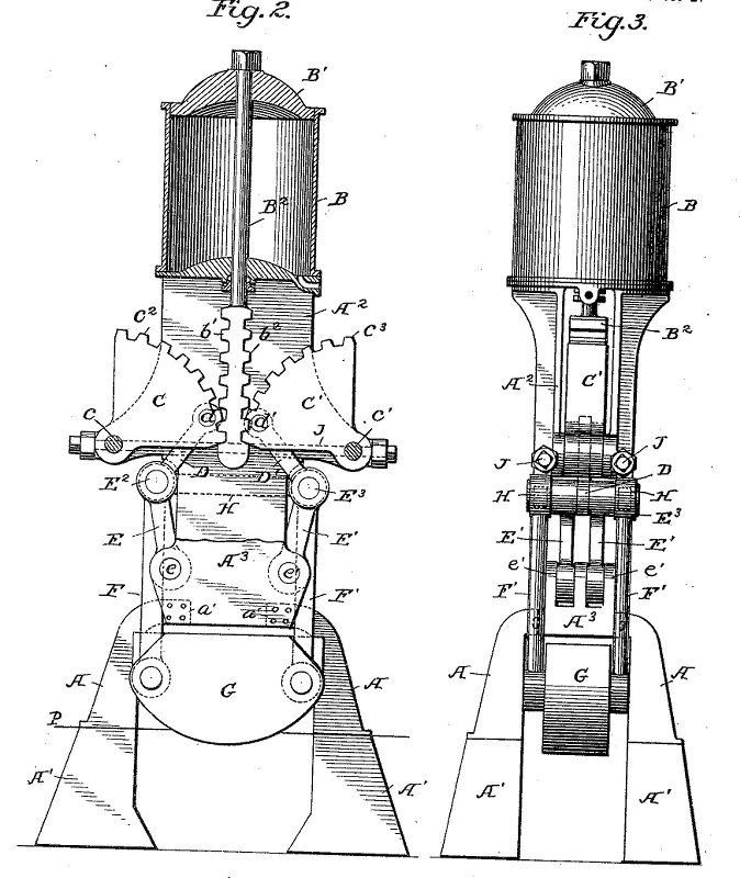 Post-1901 Webb steam cotton compress, up position