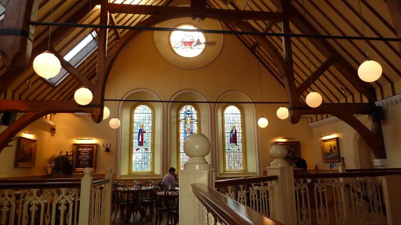 Inside an old chruch is a restuarant