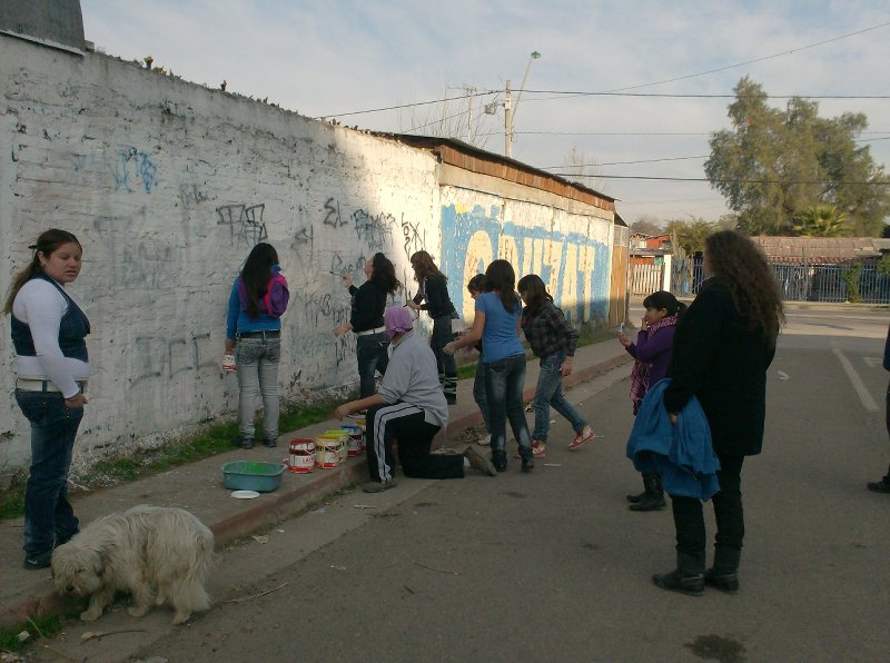 Chili reis 2010 14 muurschilderen met kinderen van de ...