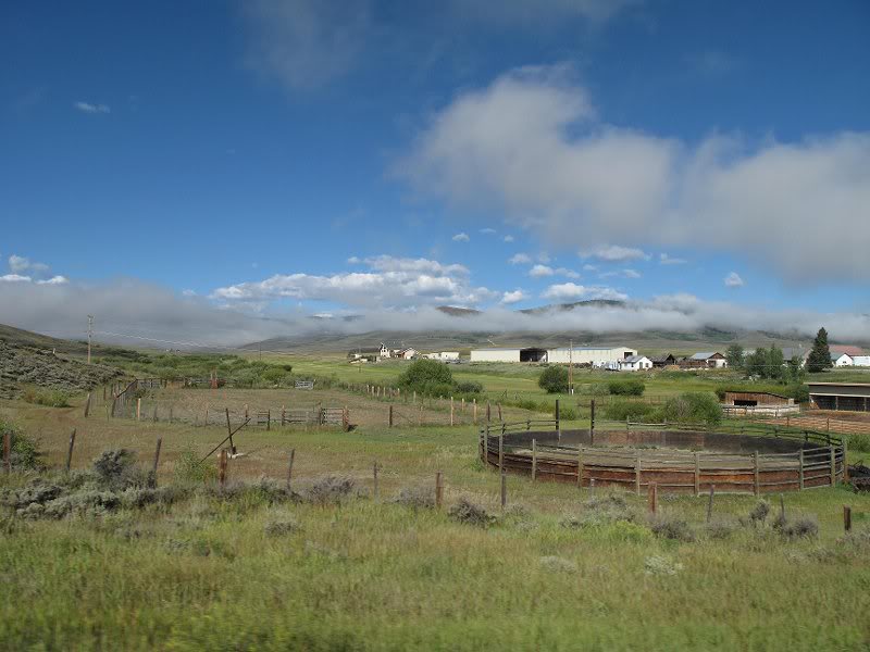 Landscape through car window