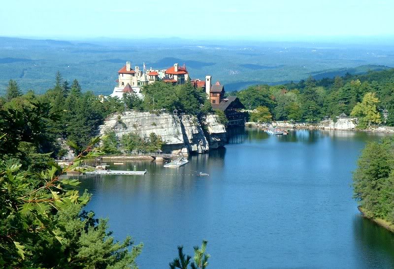 Mohonk Mountain House from Schaff Chalet on Eagle Cliff