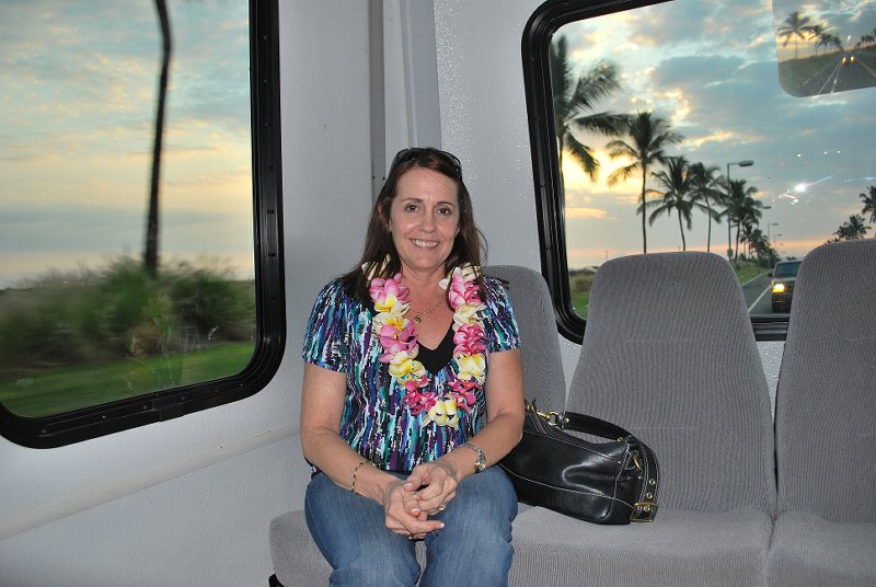 Teri on the Big Island shuttle