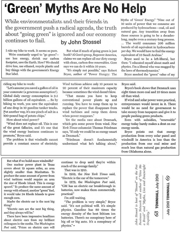 Green Myths Are No Help - July 2010 Townhall