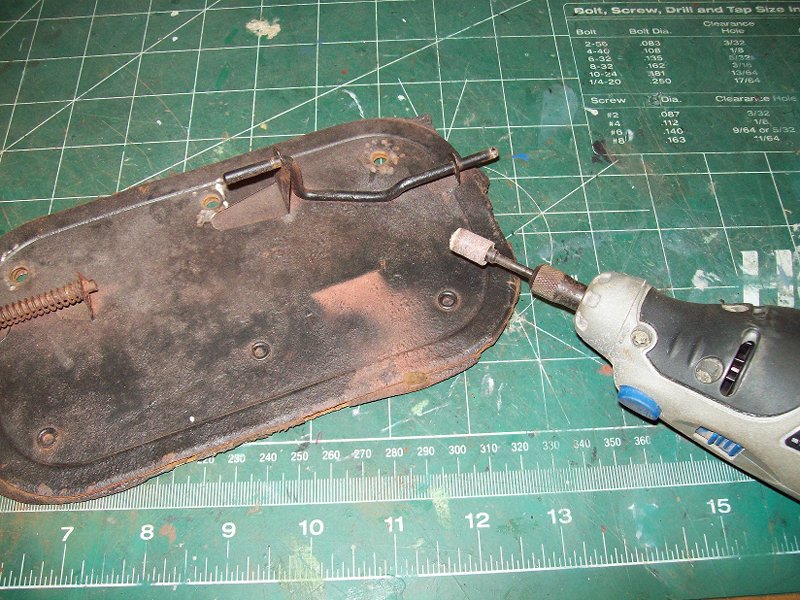 Grinding off rivits heads with Dremel