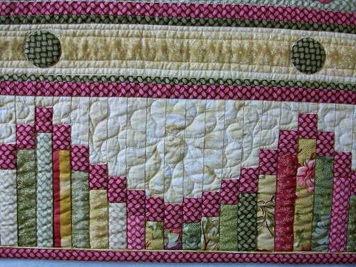 Feathered swag, piped binding