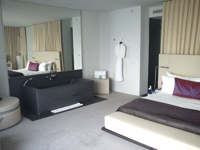 bedroom with bahttub.