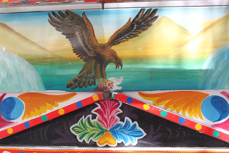 A painted image on a rickshaw.