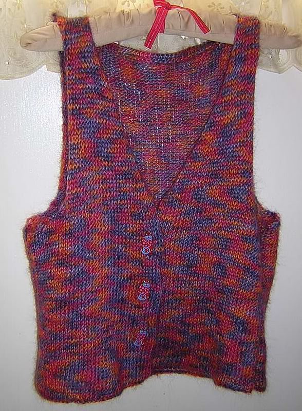 Orange Vest with cat buttons