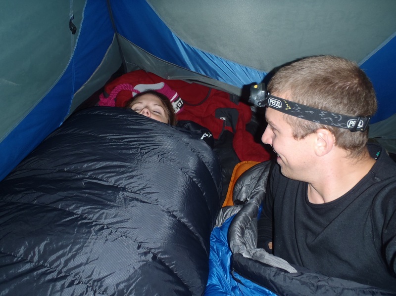 Becky in the 0 degree bag