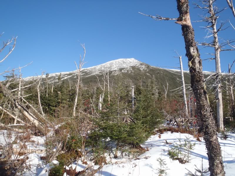 Lookin up at the Caps from just before the pothole rock...