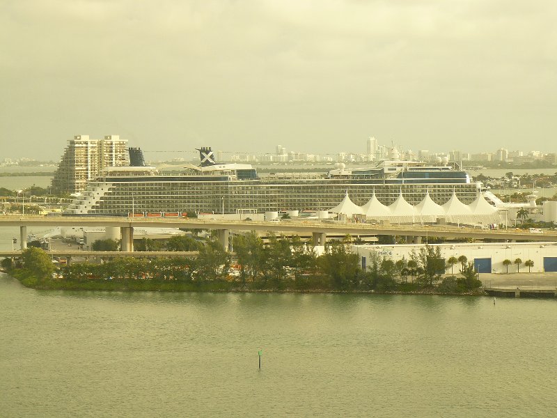 View of Celebrity Eclipse from hotel room