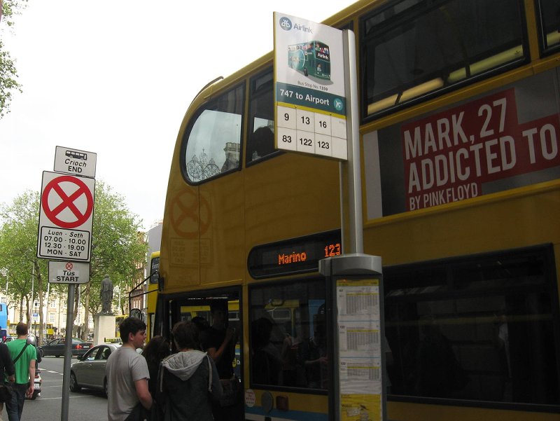 Sign for Bus 747 to Dublin Airport